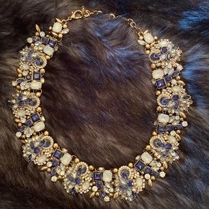 Navy statement necklace